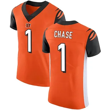 Men's Ja'Marr Chase Cincinnati Bengals Elite Orange Alternate Vapor Untouchable Jersey