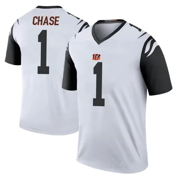 Men's Ja'Marr Chase Cincinnati Bengals Legend White Color Rush Jersey