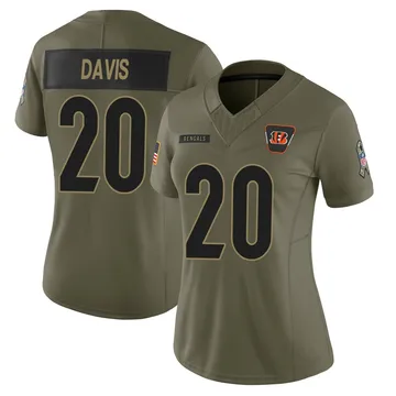 Women's Tacario Davis Cincinnati Bengals Limited Olive 2025 Salute to Service Jersey