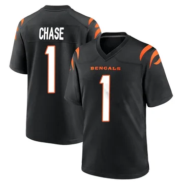 Youth Ja'Marr Chase Cincinnati Bengals Game Black Team Color Jersey