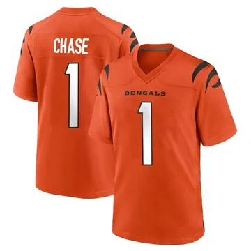 Youth Ja'Marr Chase Cincinnati Bengals Game Orange Jersey