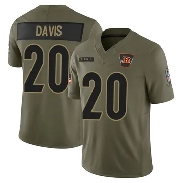 Youth Tacario Davis Cincinnati Bengals Limited Olive 2025 Salute to Service Jersey